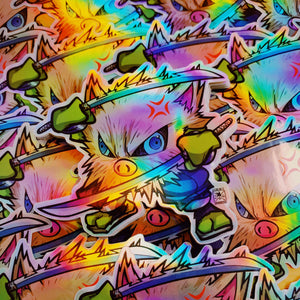 *LIMITED EDITION* HOLOGRAPHIC Demon Slayer X Pokémon: Inosukape Sticker