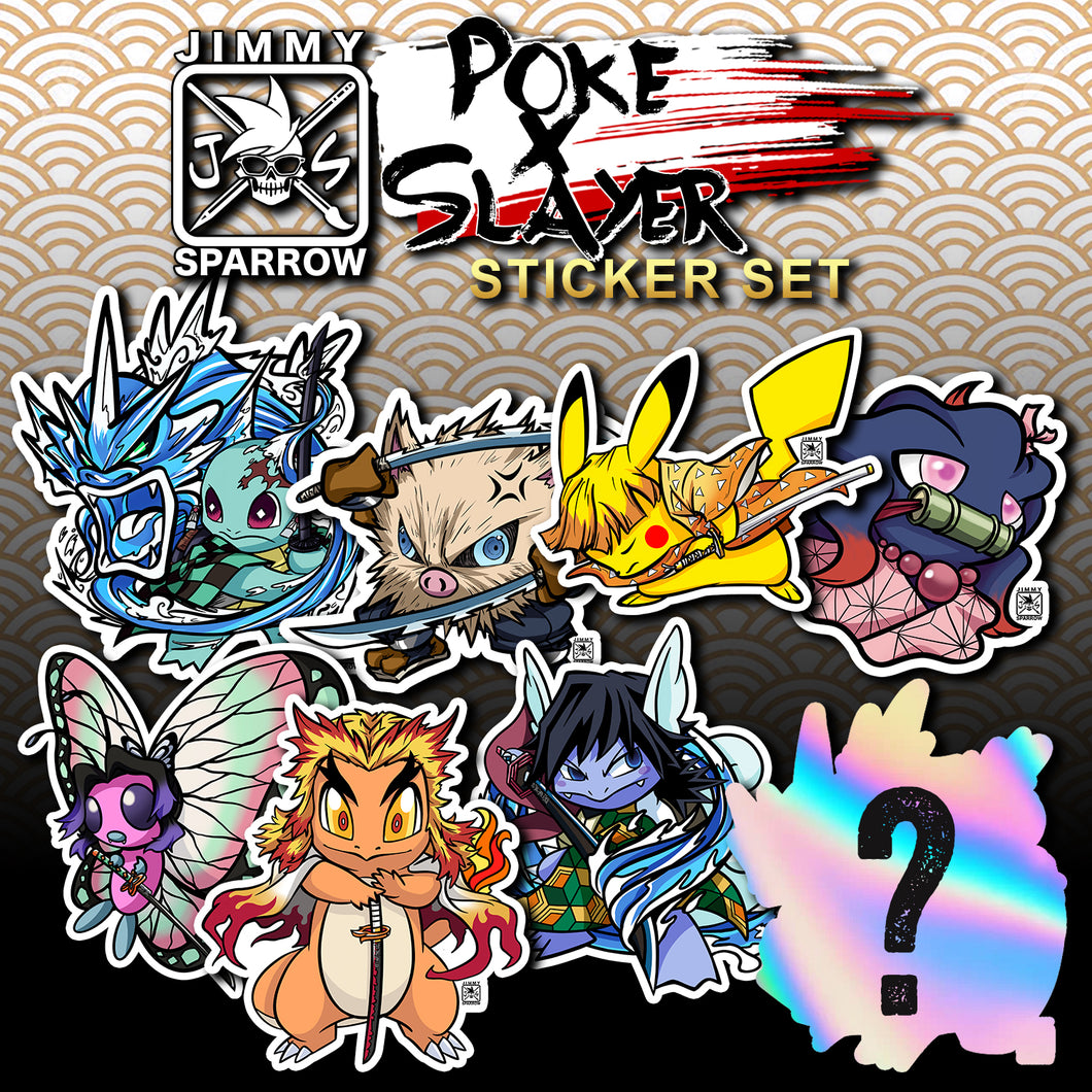 COMPLETE Demon Slayer X Pokémon Sticker Set (8pc) – Jimmy Sparrow