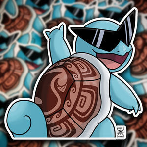 6” Alolan (Bruddah) Squirtle Peeker Sticker