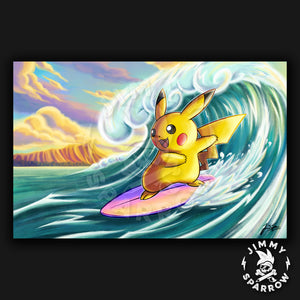 Surfing Pika - 11" X 17" Poster